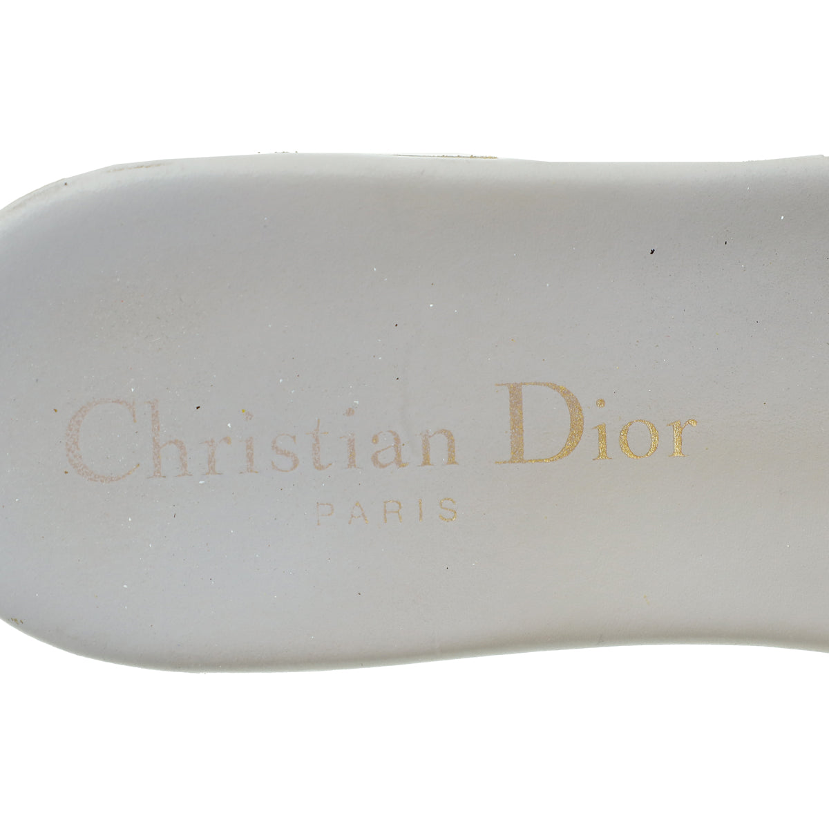 Christian Dior Metallic Grey Dway Embroidered Flat Mules 35