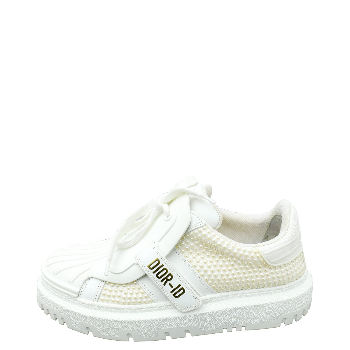 Christian Dior White Pearl Beaded "Dior-ID" Sneakers 36.5