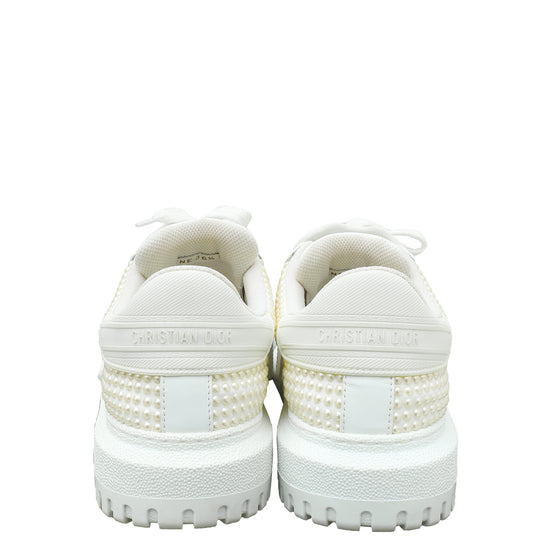 Christian Dior White Pearl Beaded "Dior-ID" Sneakers 36.5