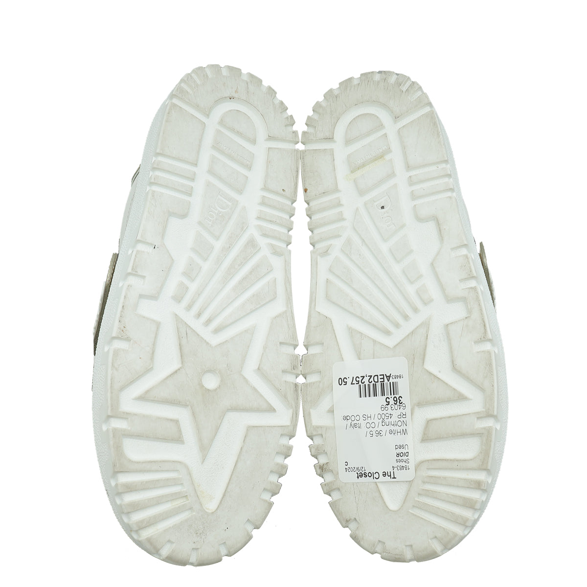 Christian Dior White Dior-ID Sneakers 36.5 – THE CLOSET