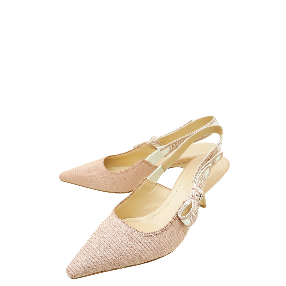 Christian Dior Metallic Rose Des Venis Technical Embroidered J'adior Slingback 36.5-Christian Dior-THE CLOSET