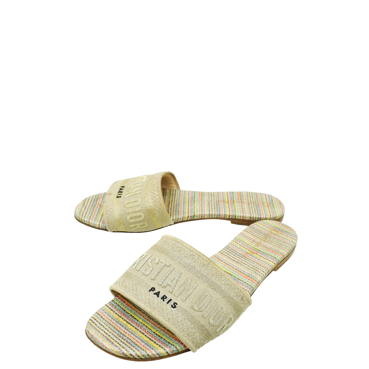 Christian Dior Metallic Multicolor Dway D-Romance Flat Mules 36-Christian Dior-THE CLOSET