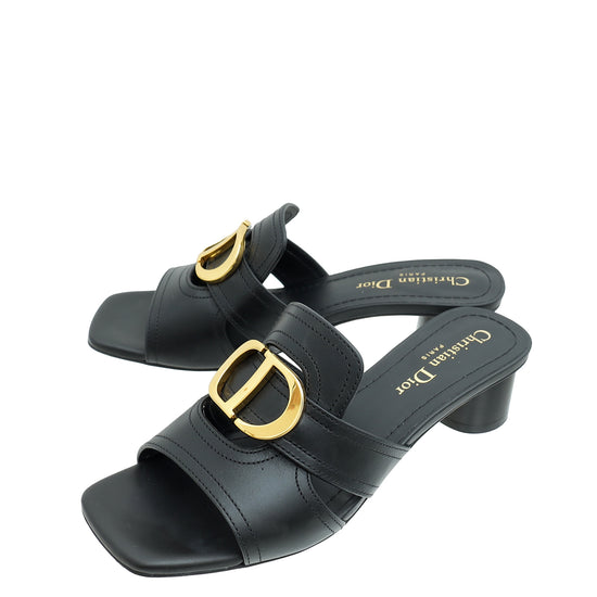 Christian Dior Black 30 Montaigne Heeled Sandal 36