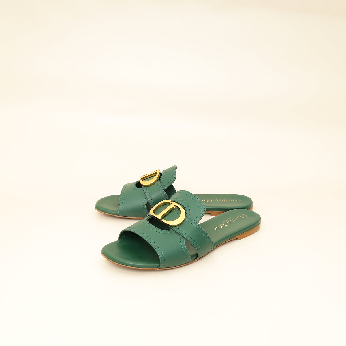 Christian Dior Leaf Green 30 Montaigne Slide Sandal 36-Christian Dior-THE CLOSET