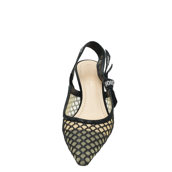 Christian Dior Black Mesh J'Adior Slingback 36