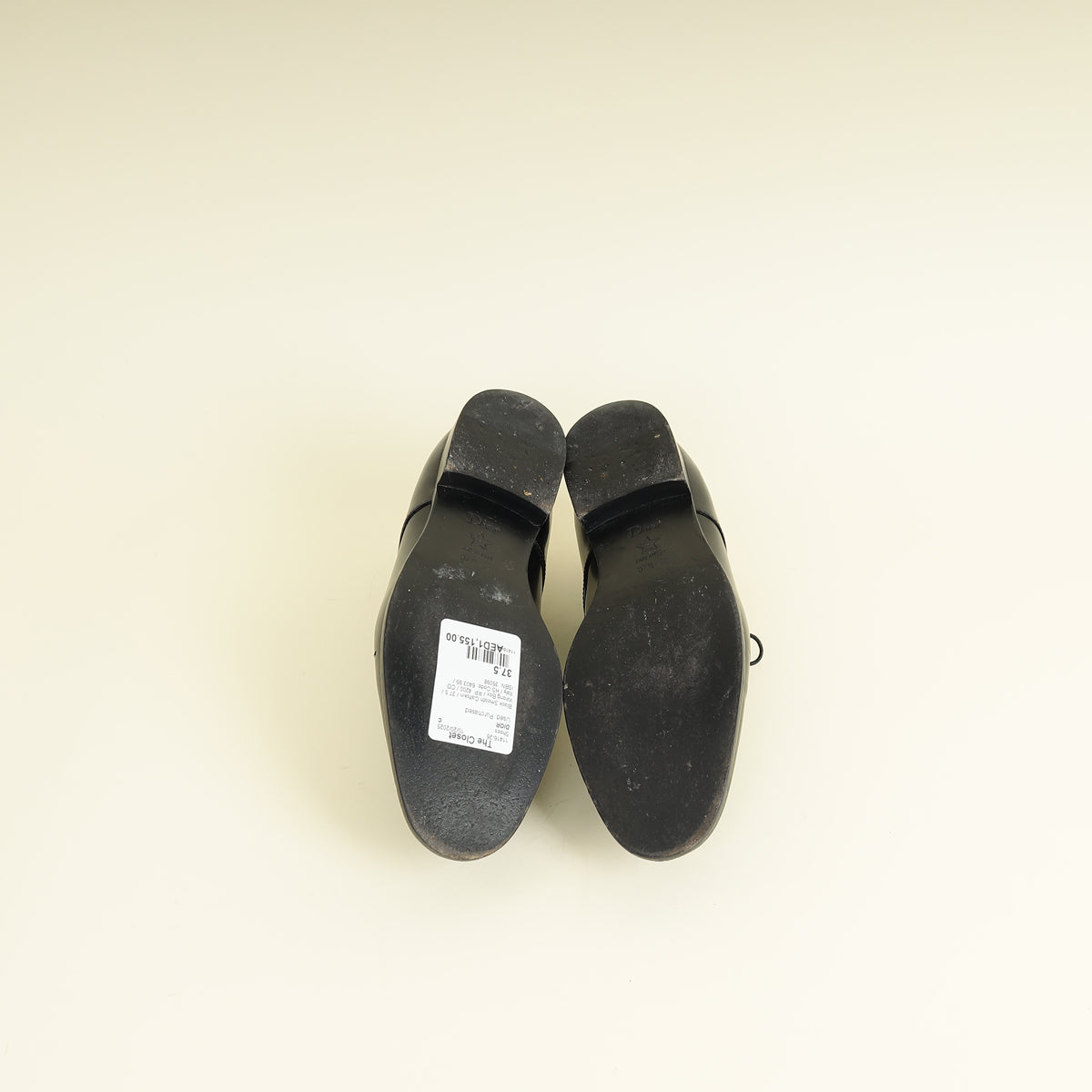 Christian Dior Black Timeless Derby Shoes 37.5