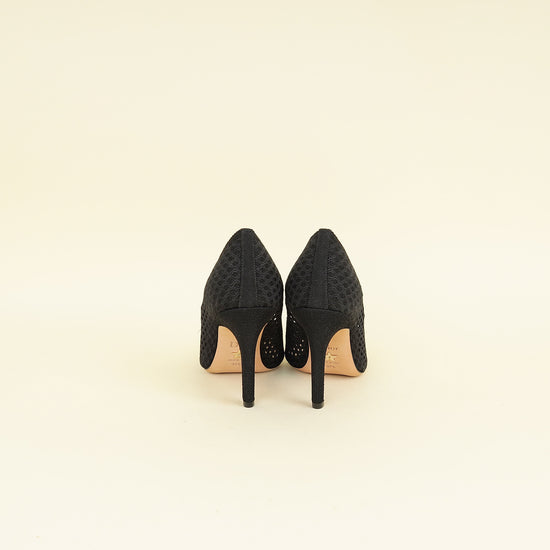 Christian Dior Black Embroidered Mesh Pump 37.5
