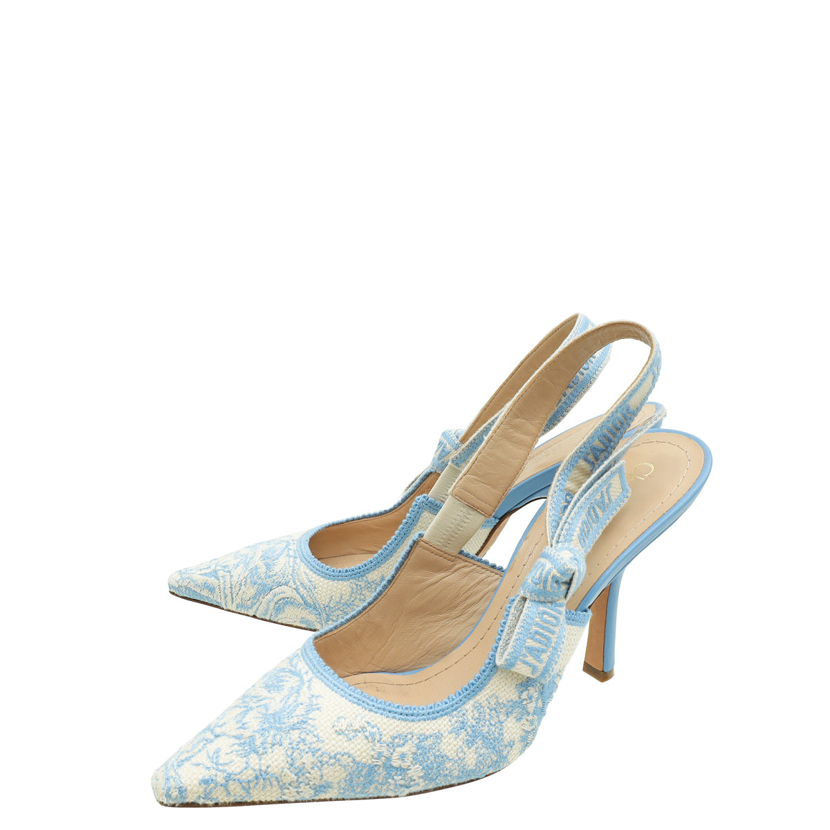 Christian Dior Bicolor Embroidered J'Adior Slingback Pump 37.5