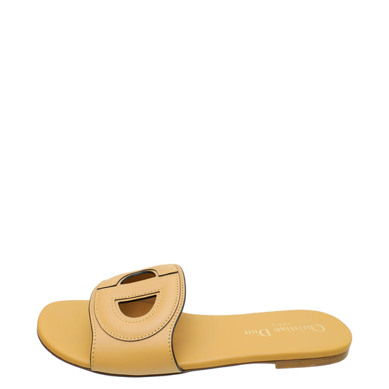 Christian Dior Camel D-Club Flat Sandal 37.5