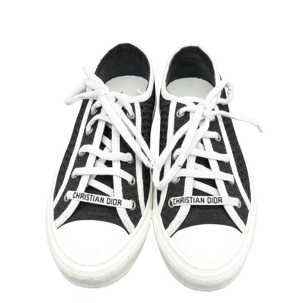 Christian Dior Black Walk'n Dior Mesh Low Top Sneakers 37.5