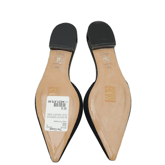 Christian Dior Black Technical Fabric J'adior IT Flat 37.5