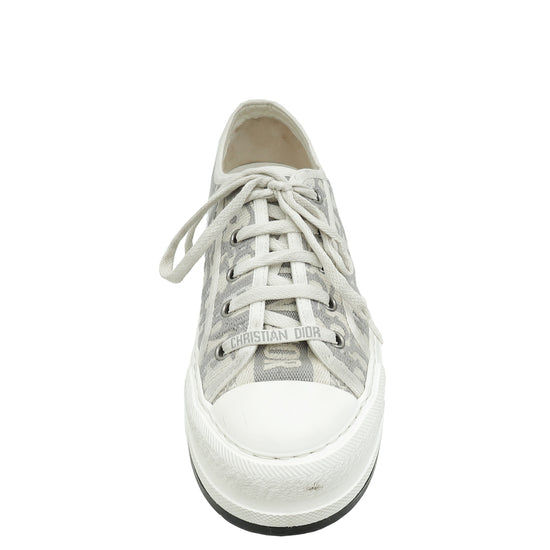 Christian Dior Grey Oblique Walk N' Dior Low Top Sneaker 37