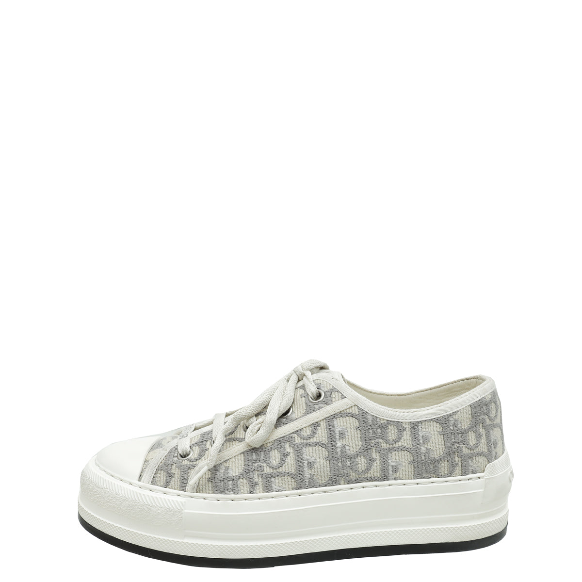 Christian Dior Grey Oblique Walk N' Dior Low Top Sneaker 37