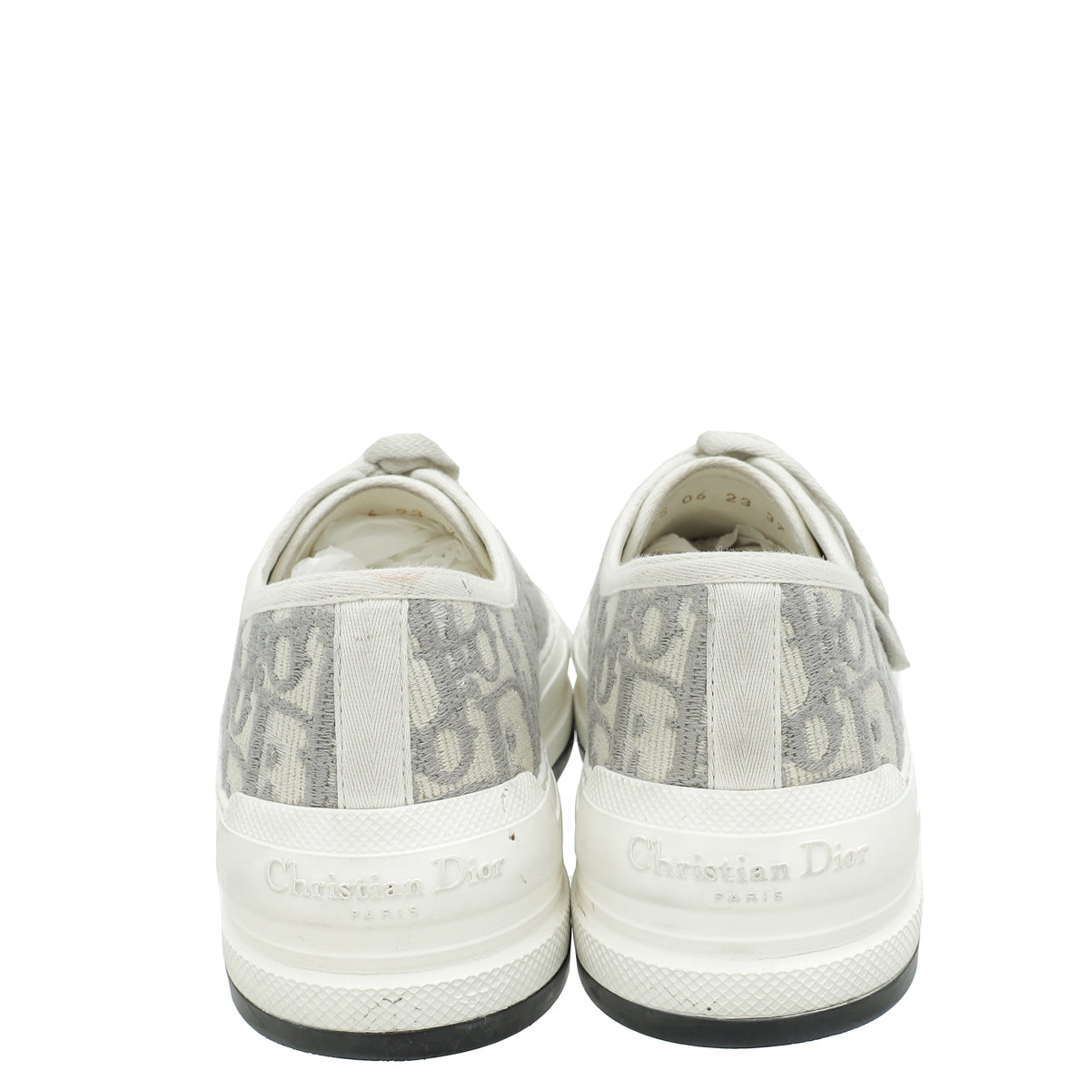 Christian Dior Grey Oblique Walk N' Dior Low Top Sneaker 37