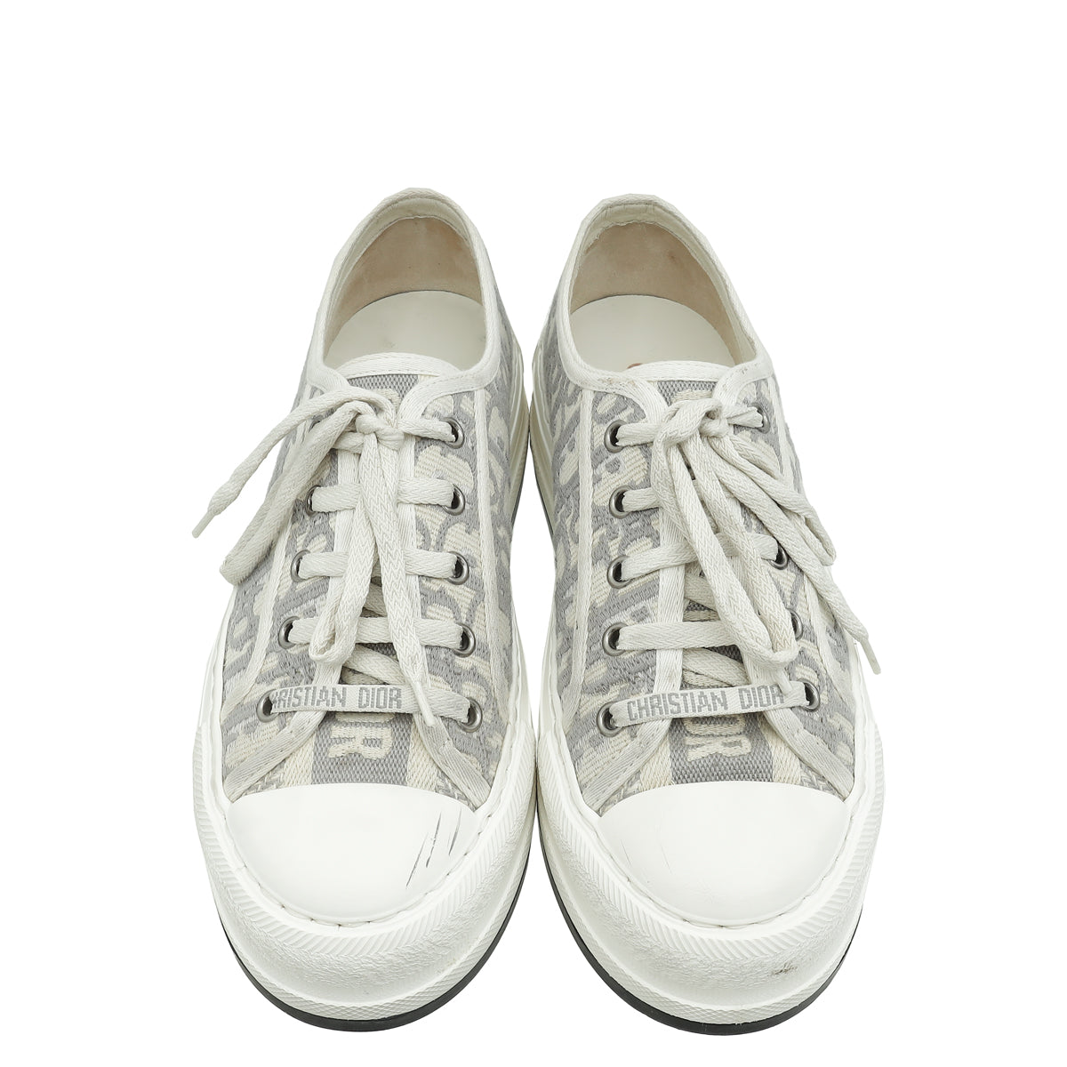 Christian Dior Grey Oblique Walk N' Dior Low Top Sneaker 37 – THE