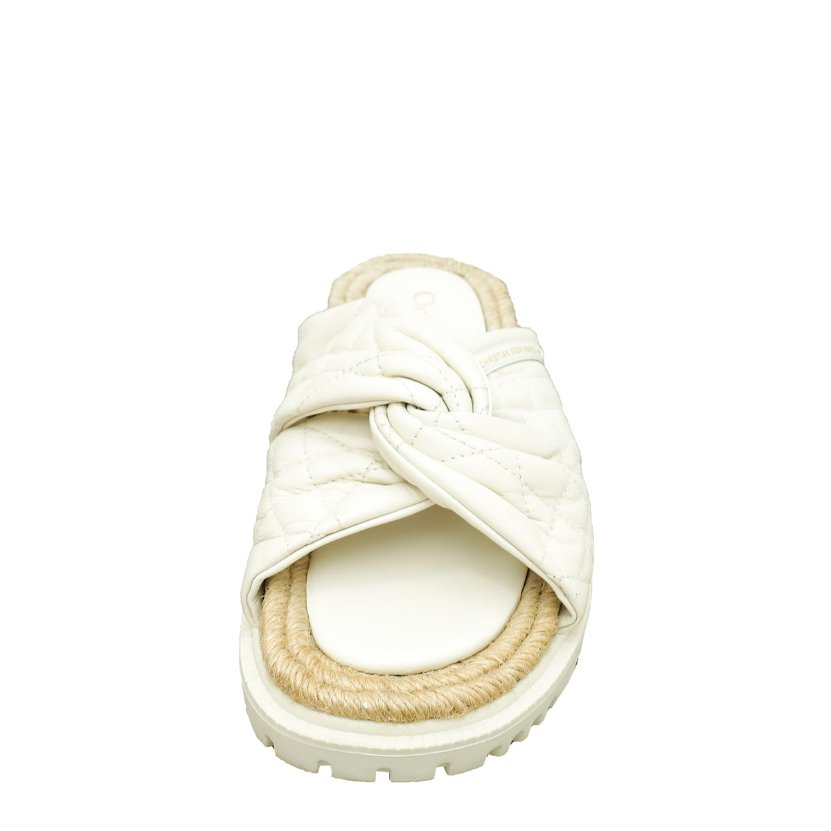 Christian Dior Cream D Twist Slide Sandal 37-Christian Dior-THE CLOSET