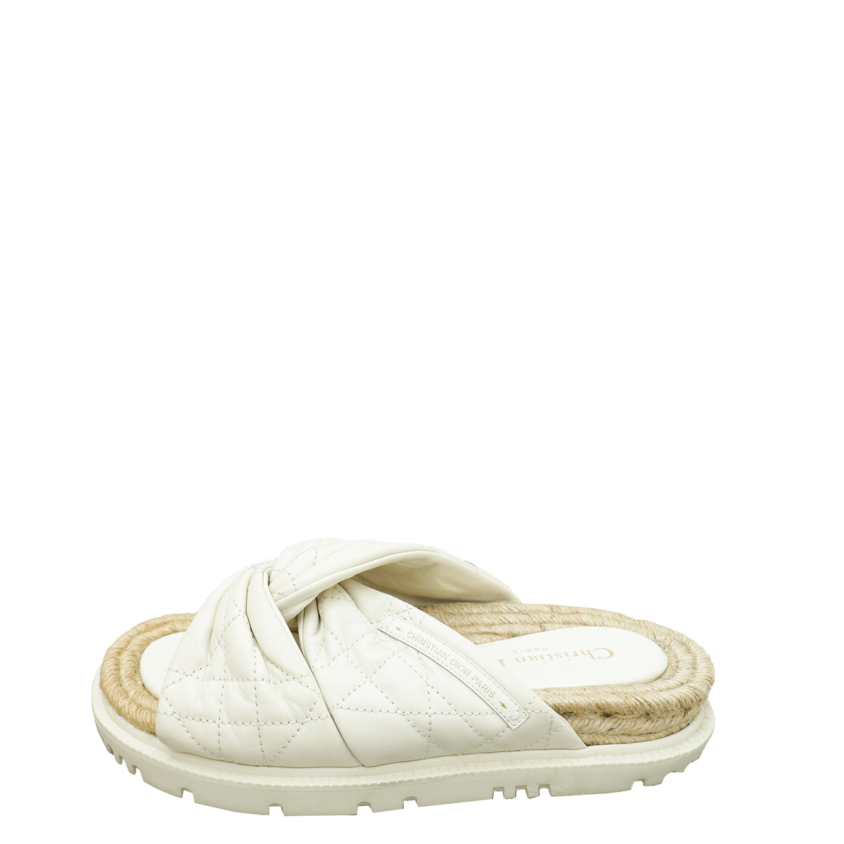 Christian Dior Cream D Twist Slide Sandal 37