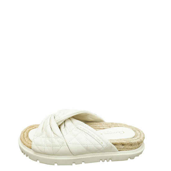 Christian Dior Cream D Twist Slide Sandal 37