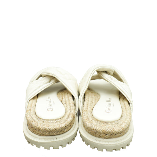 Christian Dior Cream D Twist Slide Sandal 37