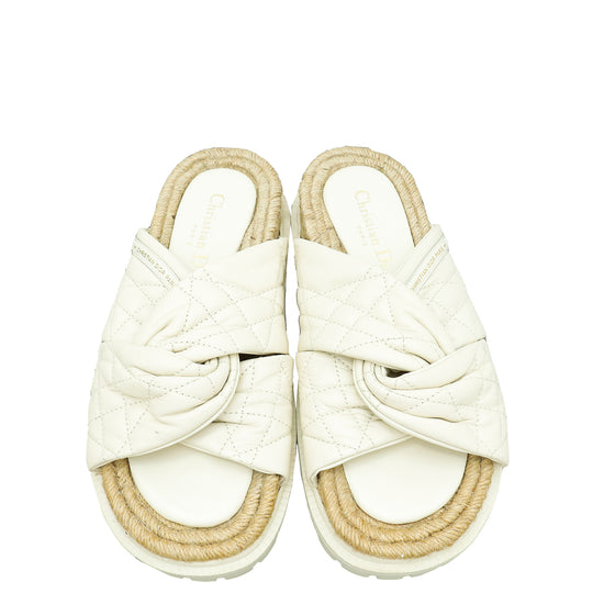 Christian Dior Cream D Twist Slide Sandal 37