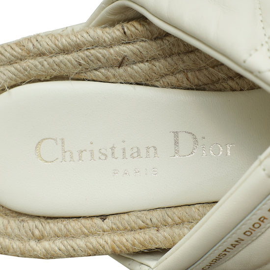 Christian Dior Cream D Twist Slide Sandal 37