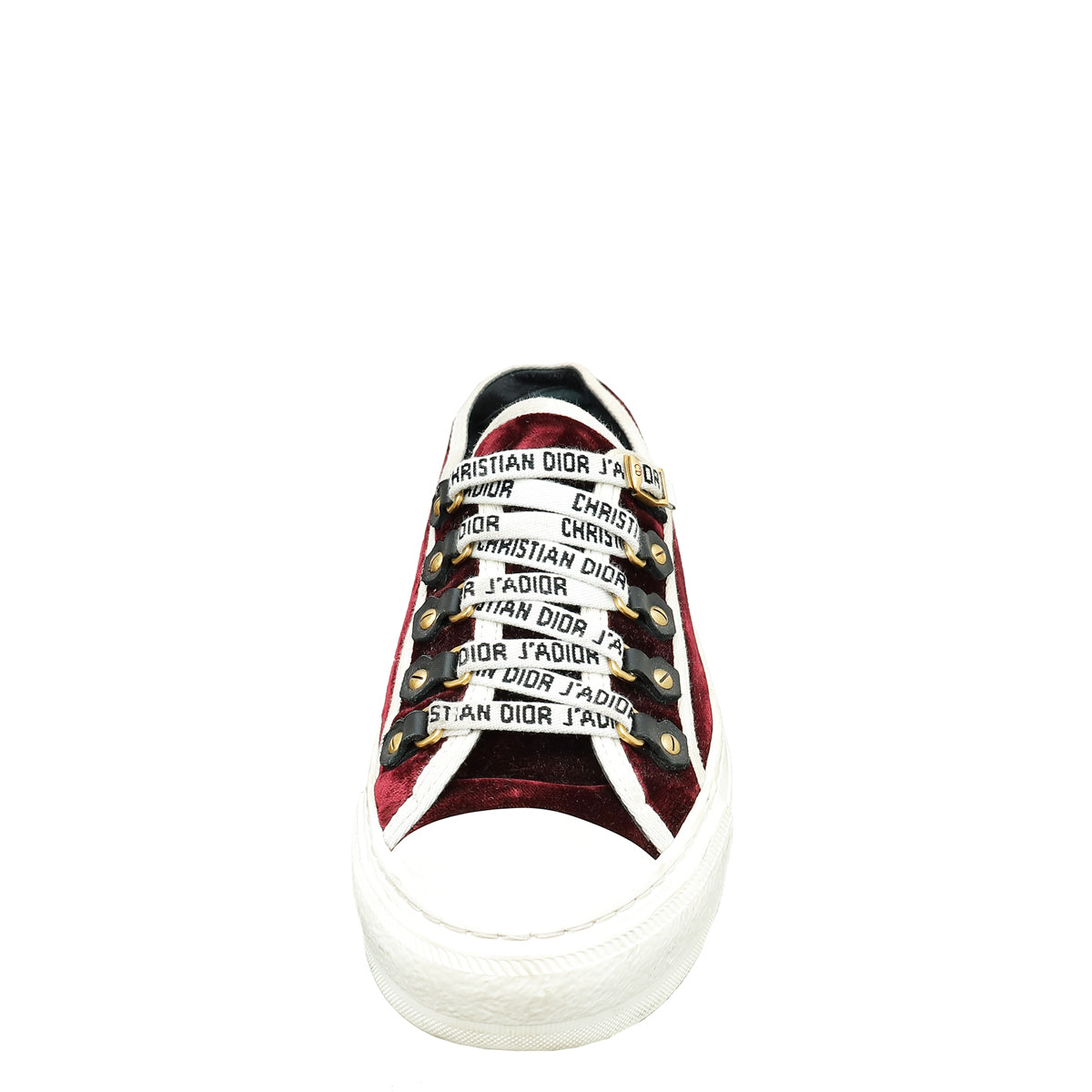 Christian Dior Burgundy Velvet Walk n Dior Low Top Sneaker 37