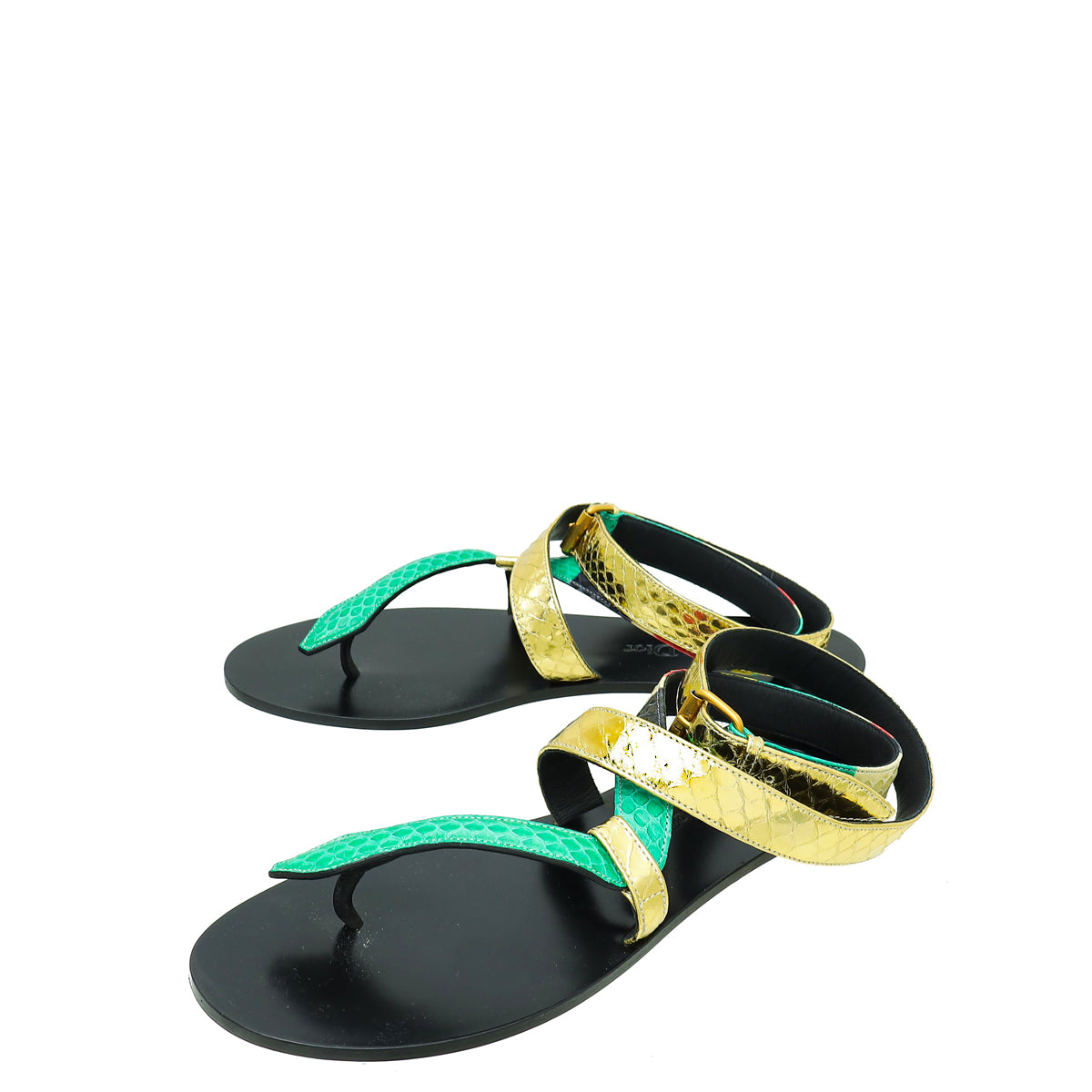 Christian Dior Multicolor Ayers Poison-D Thong Sandal 37-Christian Dior-THE CLOSET