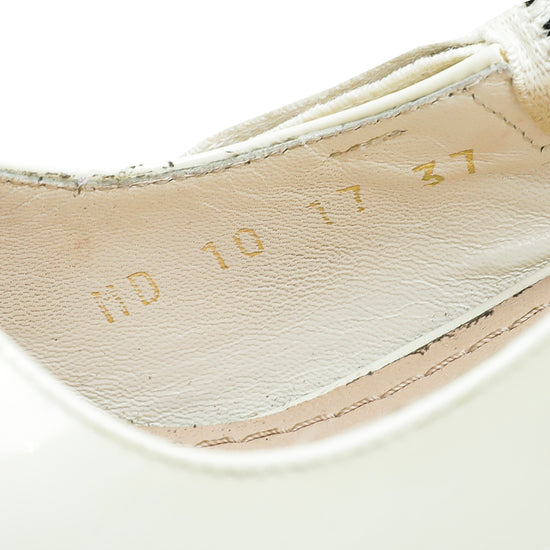 Christian Dior White J'Adior Slingback Pumps 37