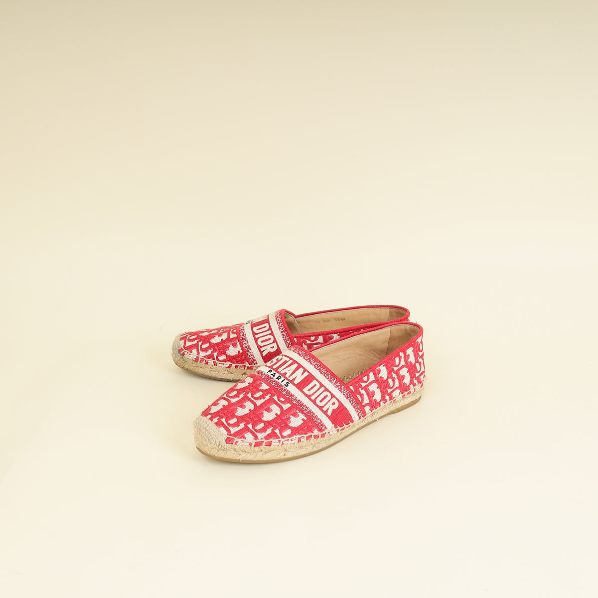 Christian Dior Red Granville Espadrille 38.5-Christian Dior-THE CLOSET
