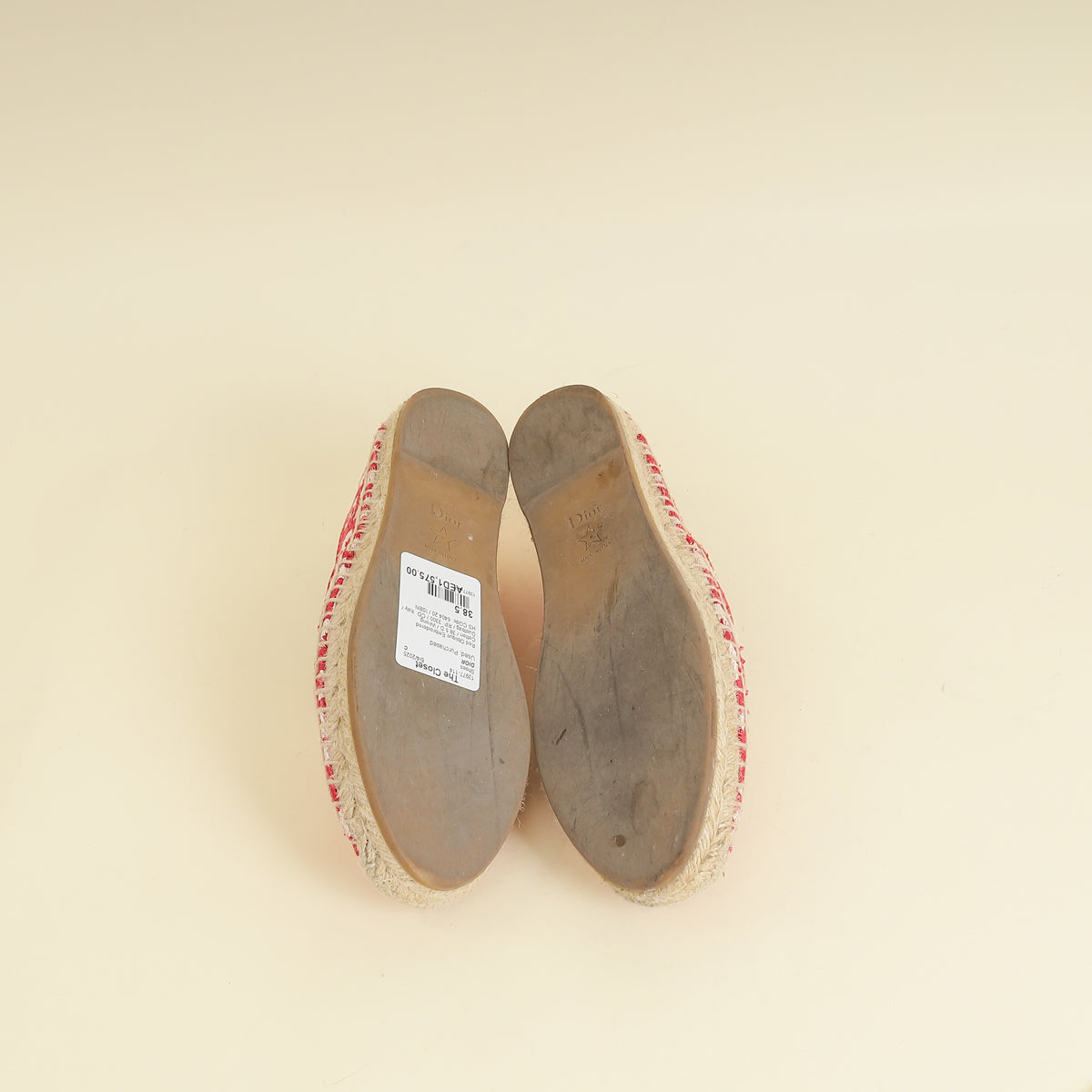 Christian Dior Red Granville Espadrille 38.5-Christian Dior-THE CLOSET