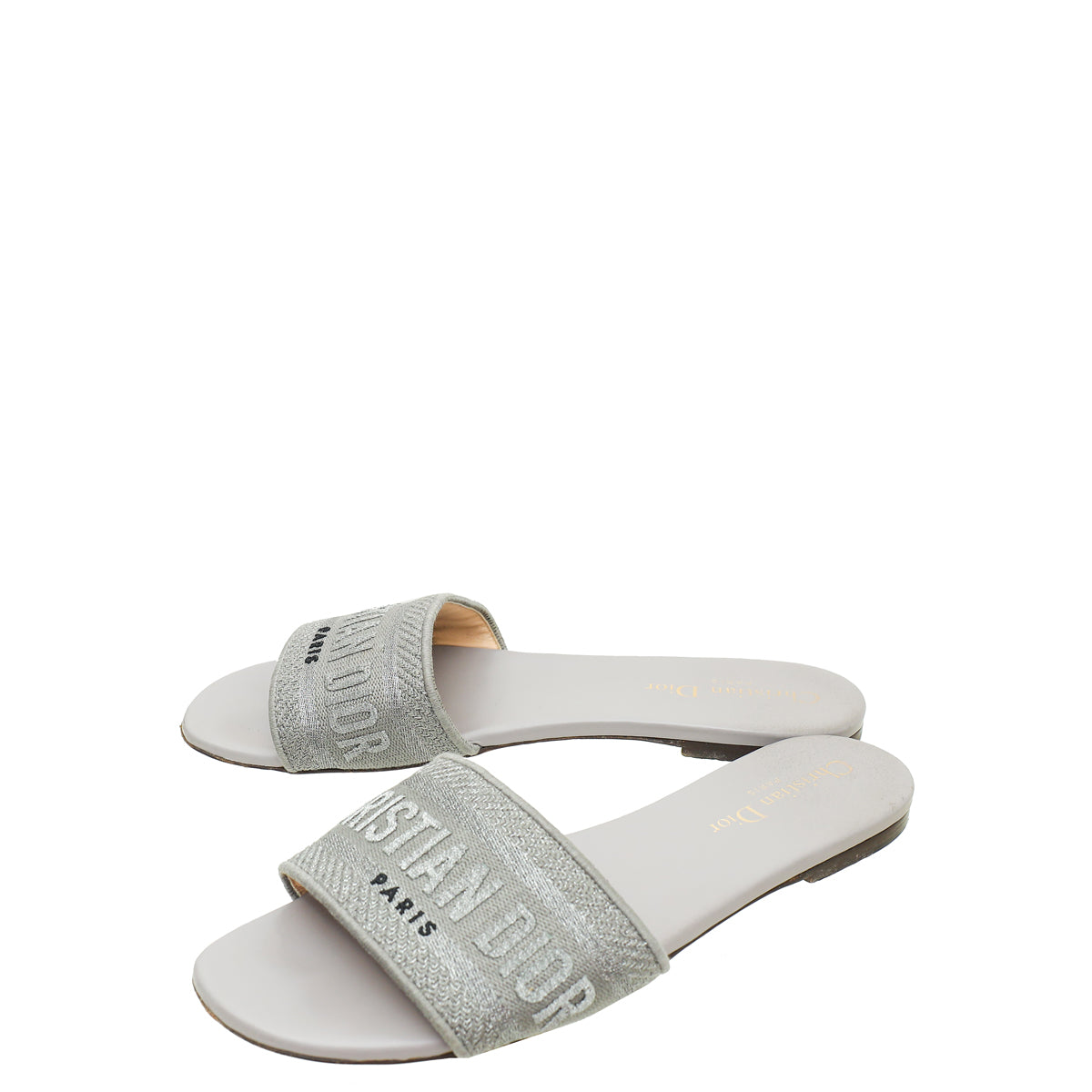 Christian Dior Grey Dway Flat Mule 38.5-Christian Dior-THE CLOSET