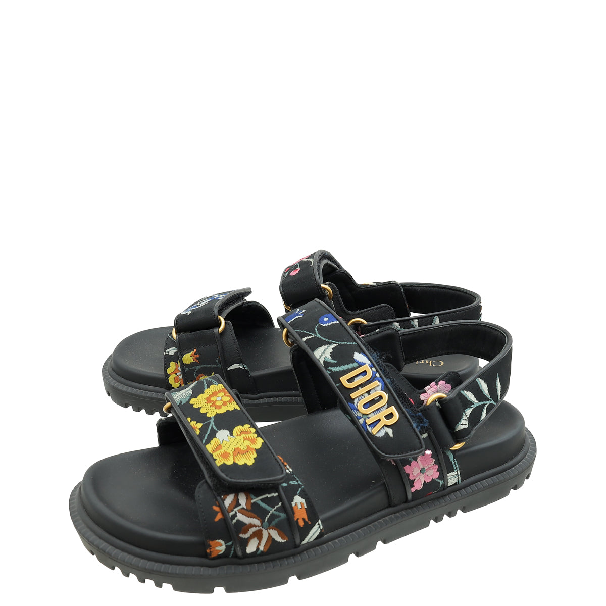 Christian Dior Multicolor Technical Fabric Petites Fleurs DiorAct Sandals 38.5-Christian Dior-THE CLOSET