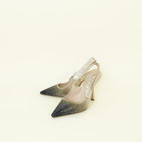 Christian Dior Bicolor Gradient Strass Embellished J'Adior Slingback Pumps 38.5
