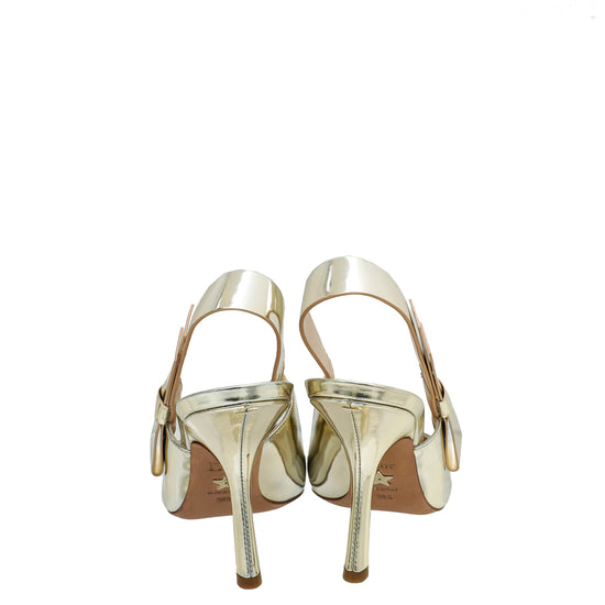 Christian Dior Metallic Light Gold J'Adior Slingback Pumps 38.5