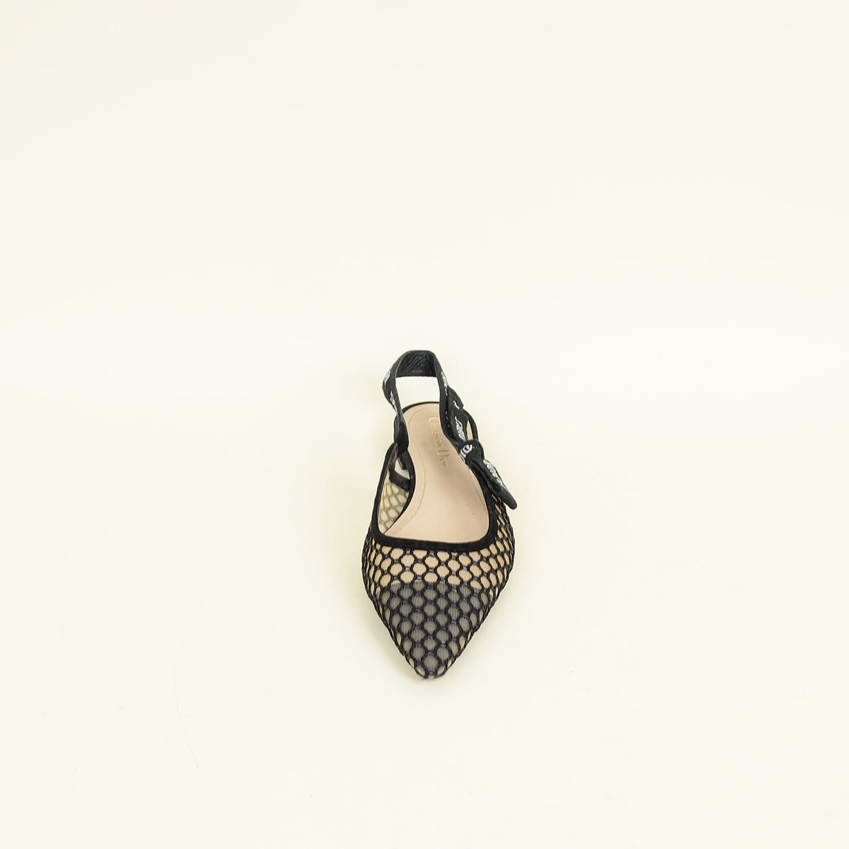 Christian Dior Black J'Adior Mesh Flat Slingback 38.5