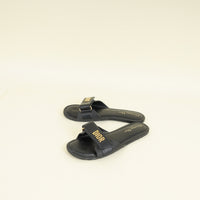 Christian Dior Black Dioriviera Dioract Slide Sandal 38