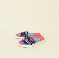 Christian Dior Pink Multicolor Dway Slide Sandals 38