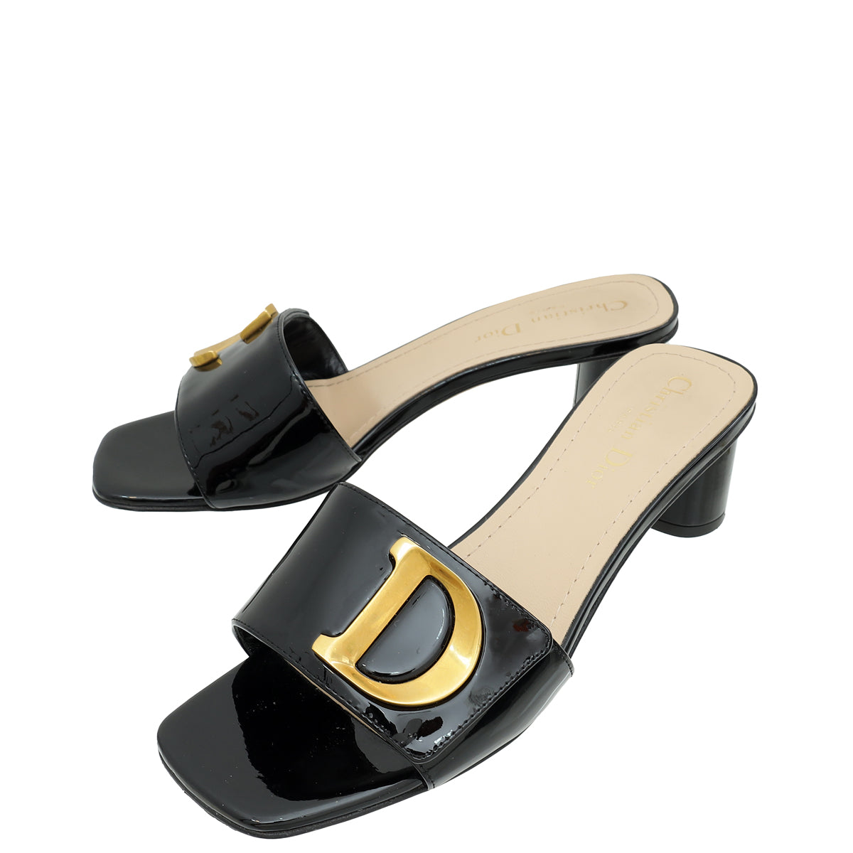 Christian Dior Black C'est Dior Slide Heel Sandal 38-Christian Dior-THE CLOSET