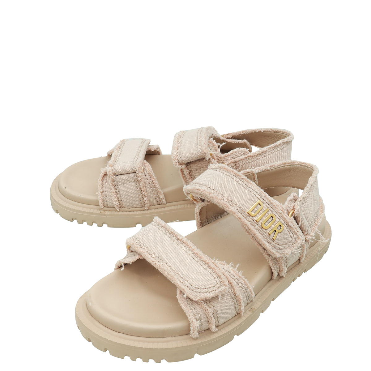 Christian Dior Nude Fringed Cotton D-Connect Sandal 38-Christian Dior-THE CLOSET