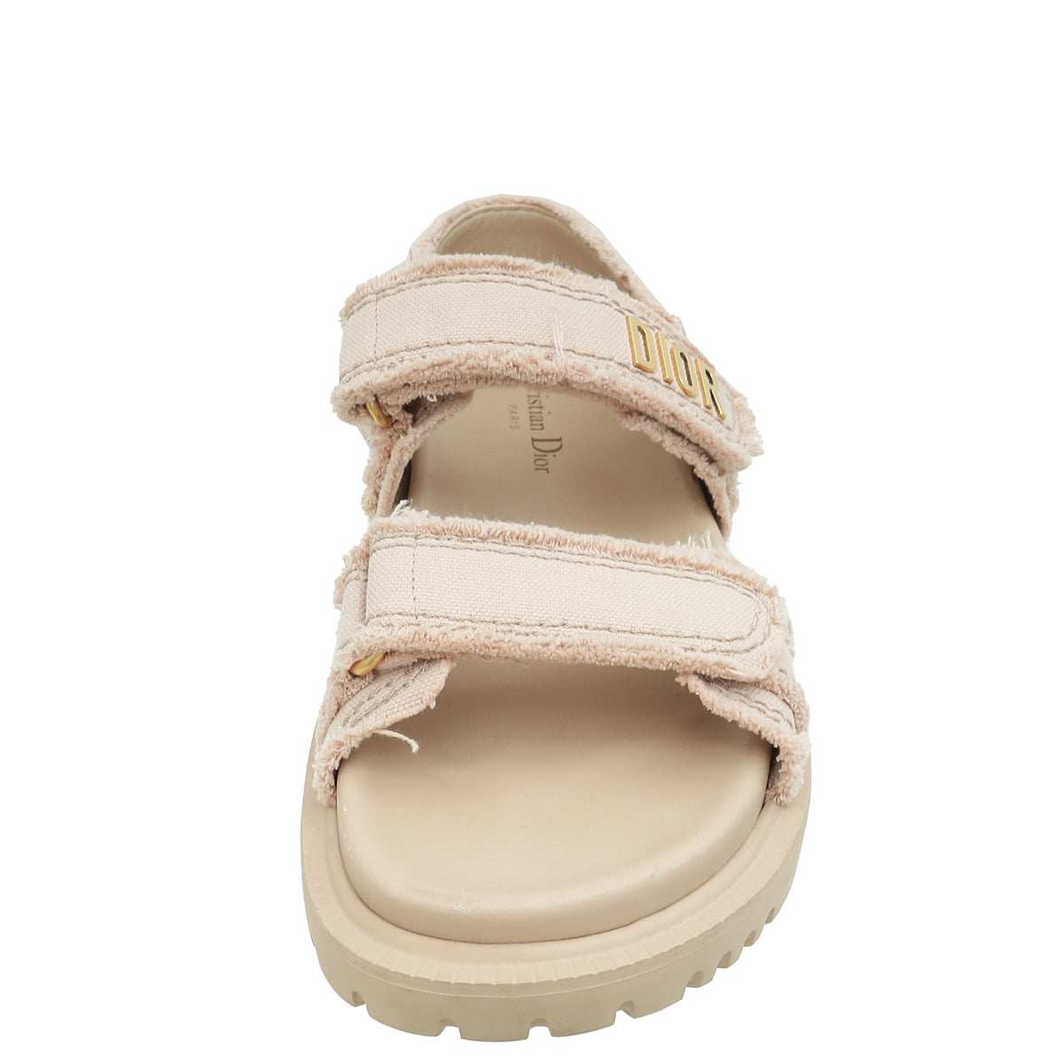 Christian Dior Nude Fringed Cotton D-Connect Sandal 38