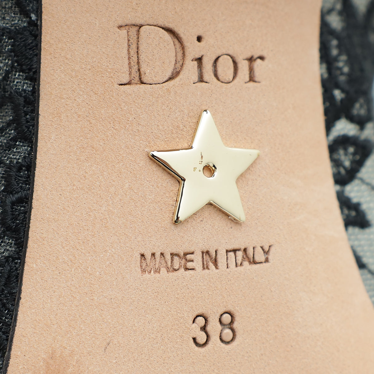 Christian Dior Black Rose Motif Dior Capture Heeled Mule 38