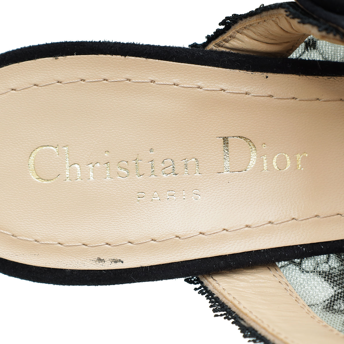 Christian Dior Black Rose Motif Dior Capture Heeled Mule 38 – THE