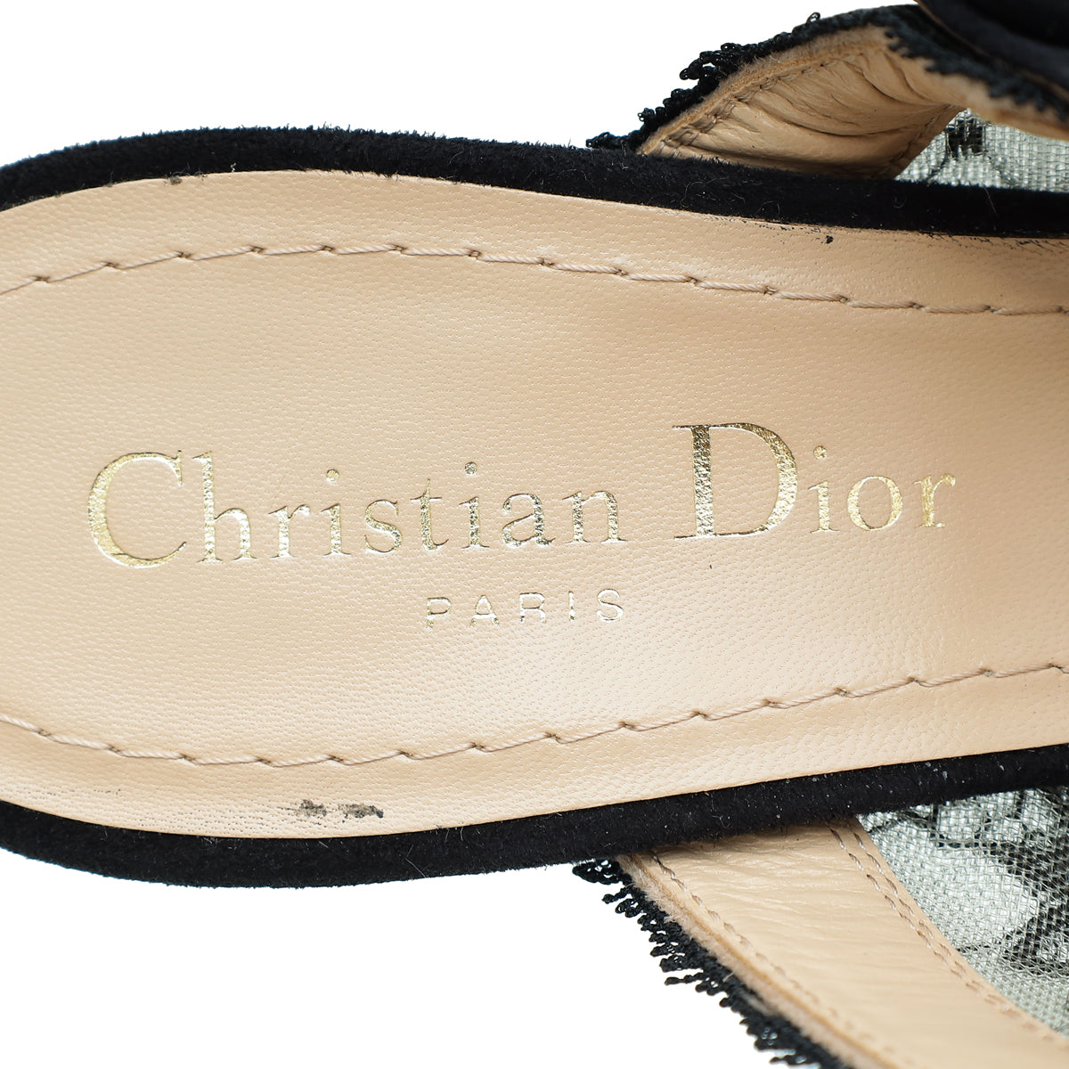 Christian Dior Black Rose Motif Dior Capture Heeled Mule 38