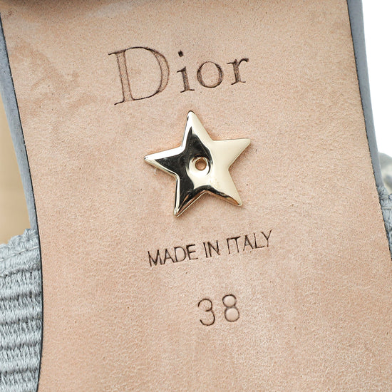 Christian Dior Grey J'Adior Flat Slingback 38