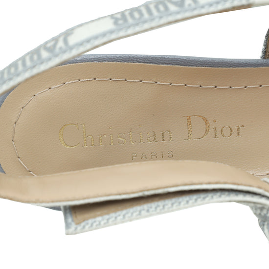 Christian Dior Grey J'Adior Flat Slingback 38