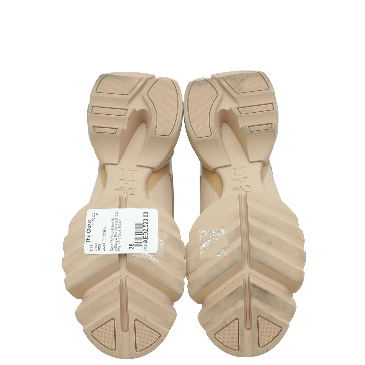 Christian Dior Nude D-Connect Sneakers 38