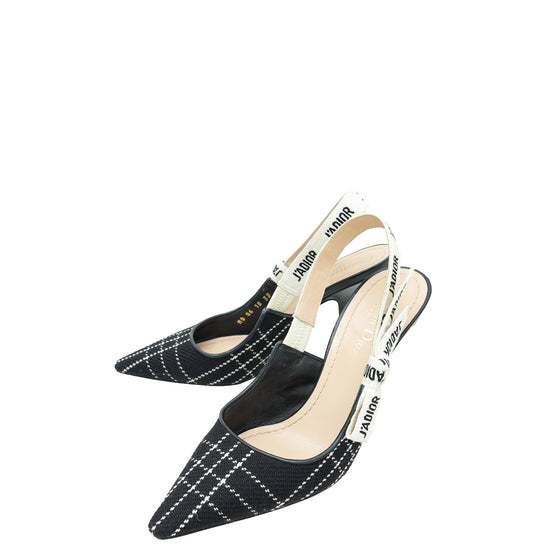 Christian Dior Bicolor Fabric J'Adior Heeled Slingback 38