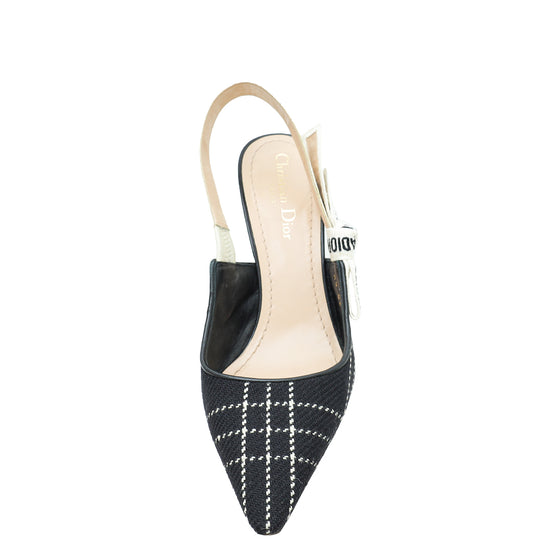 Christian Dior Bicolor Fabric J'Adior Heeled Slingback 38