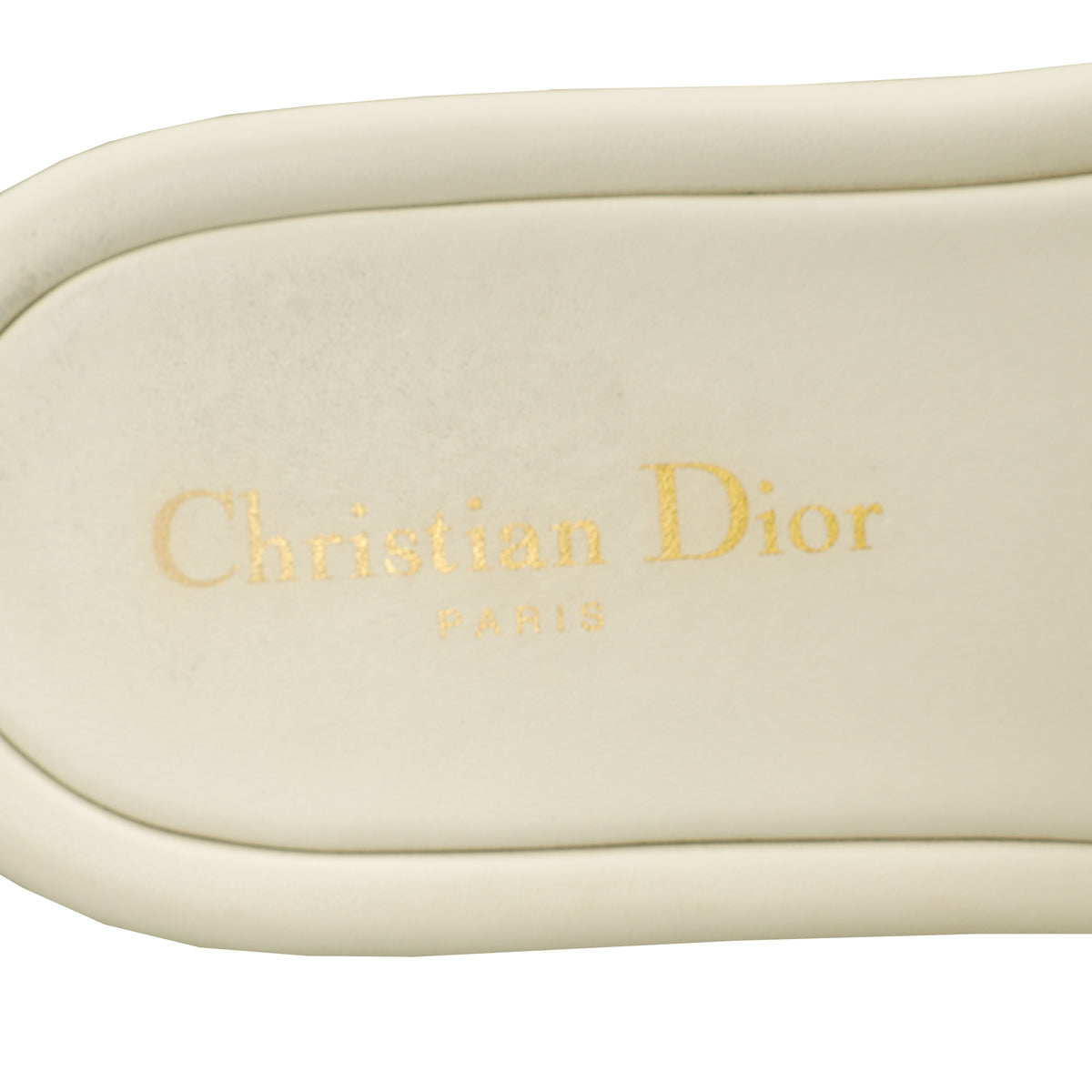 Christian Dior White Every-D Embossed Flat Mules 39.5