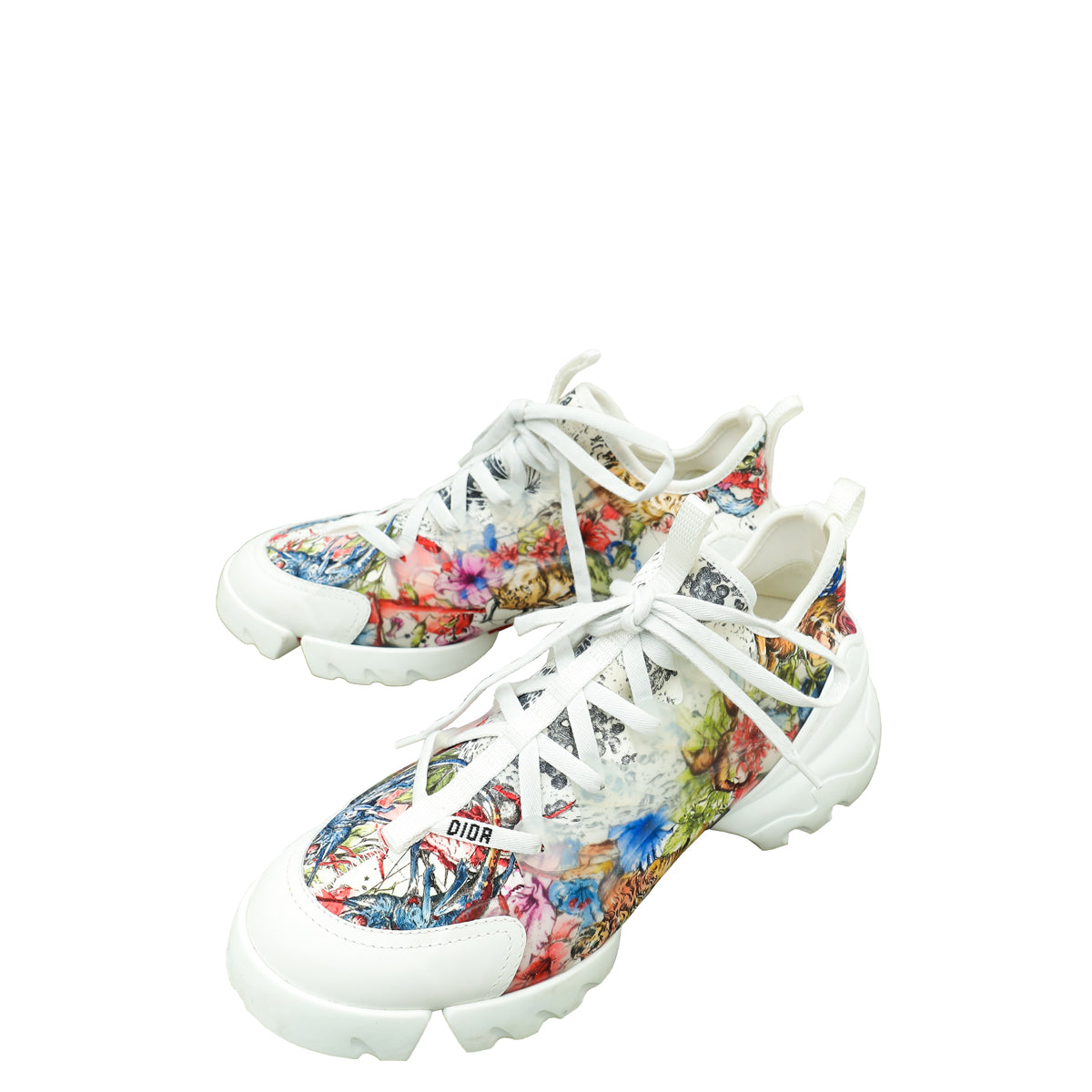 Christian Dior White Multicolor D-Connect Zodiac Printed Sneaker 39.5-Christian Dior-THE CLOSET